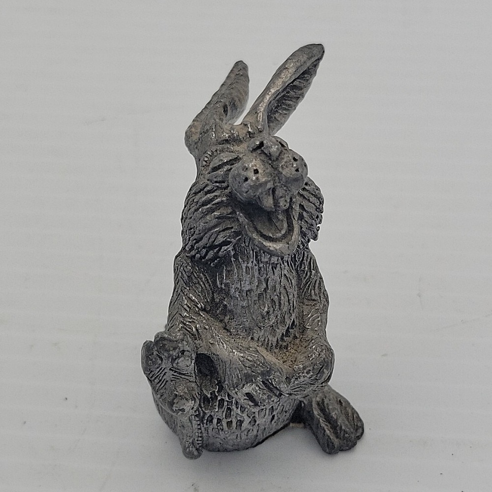 LARGE Disney Pewter THUMPER Bambi Bunny Rabbit Hopping Silver Metal Figurine